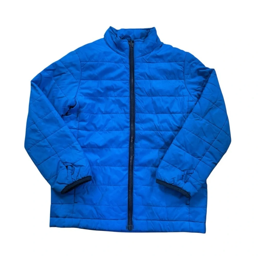 Lands End Water Resistant Lightweight Puffer Jacket Blue Sz M 5/6